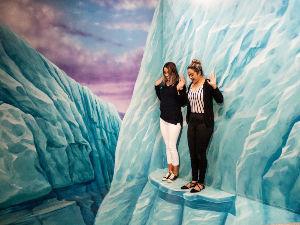 Iceberg display at 3D Trick Art Gallery Rotorua
